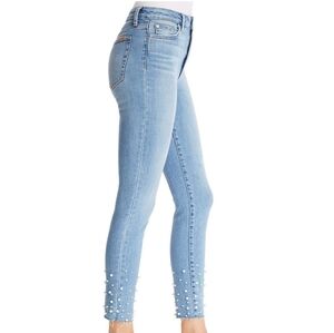 EUC JOE'S Light Blue Pearl Embellished Women's Jeans